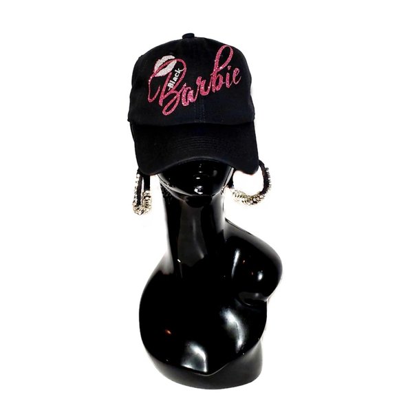 Black Barbie with Sexy Lips Fitted Spandex Black Tee. - Picture 4 of 4